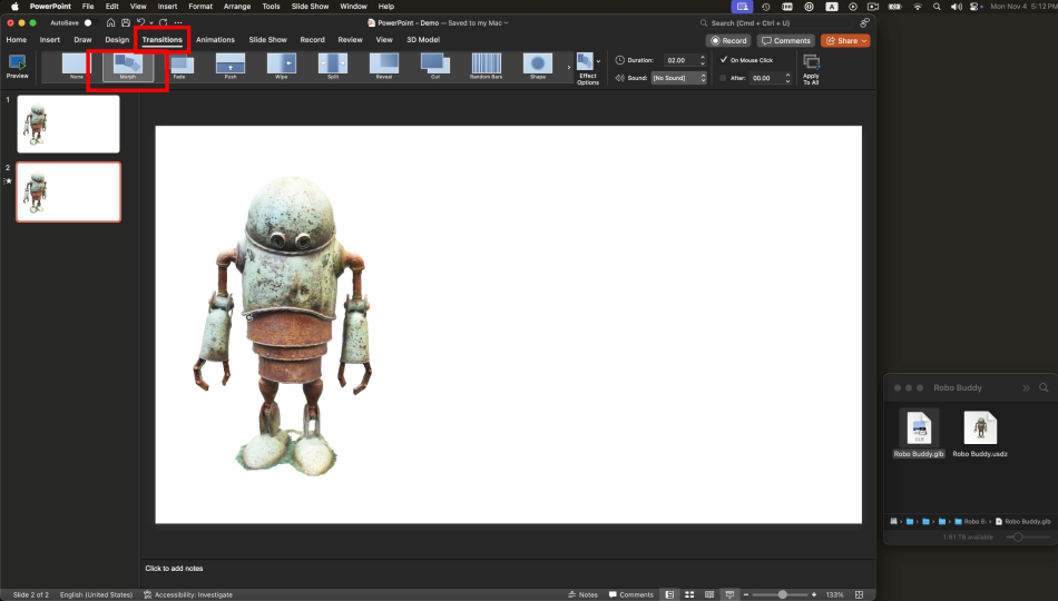 Loading Monocle Prime Scans into PowerPoint