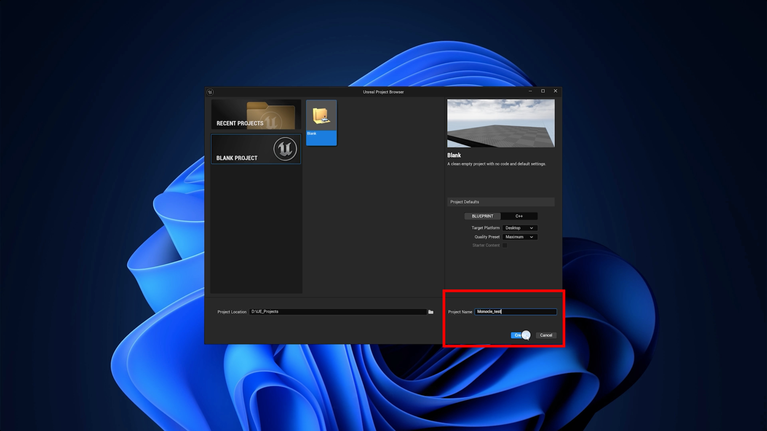 Launch Unreal Engine