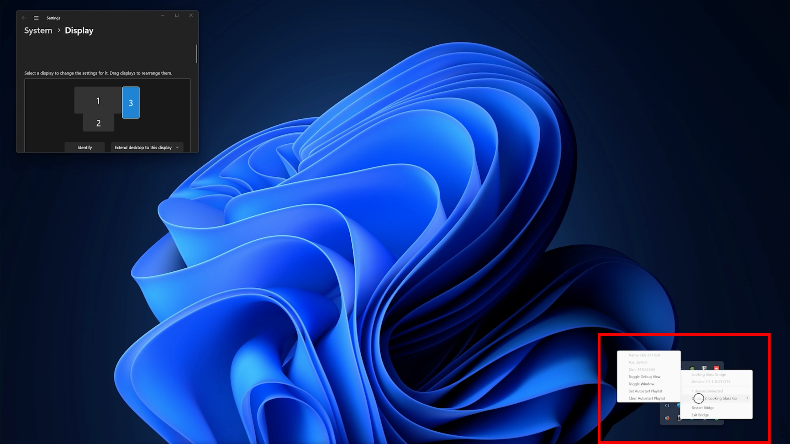 Make sure the Looking Glass Go is properly connected