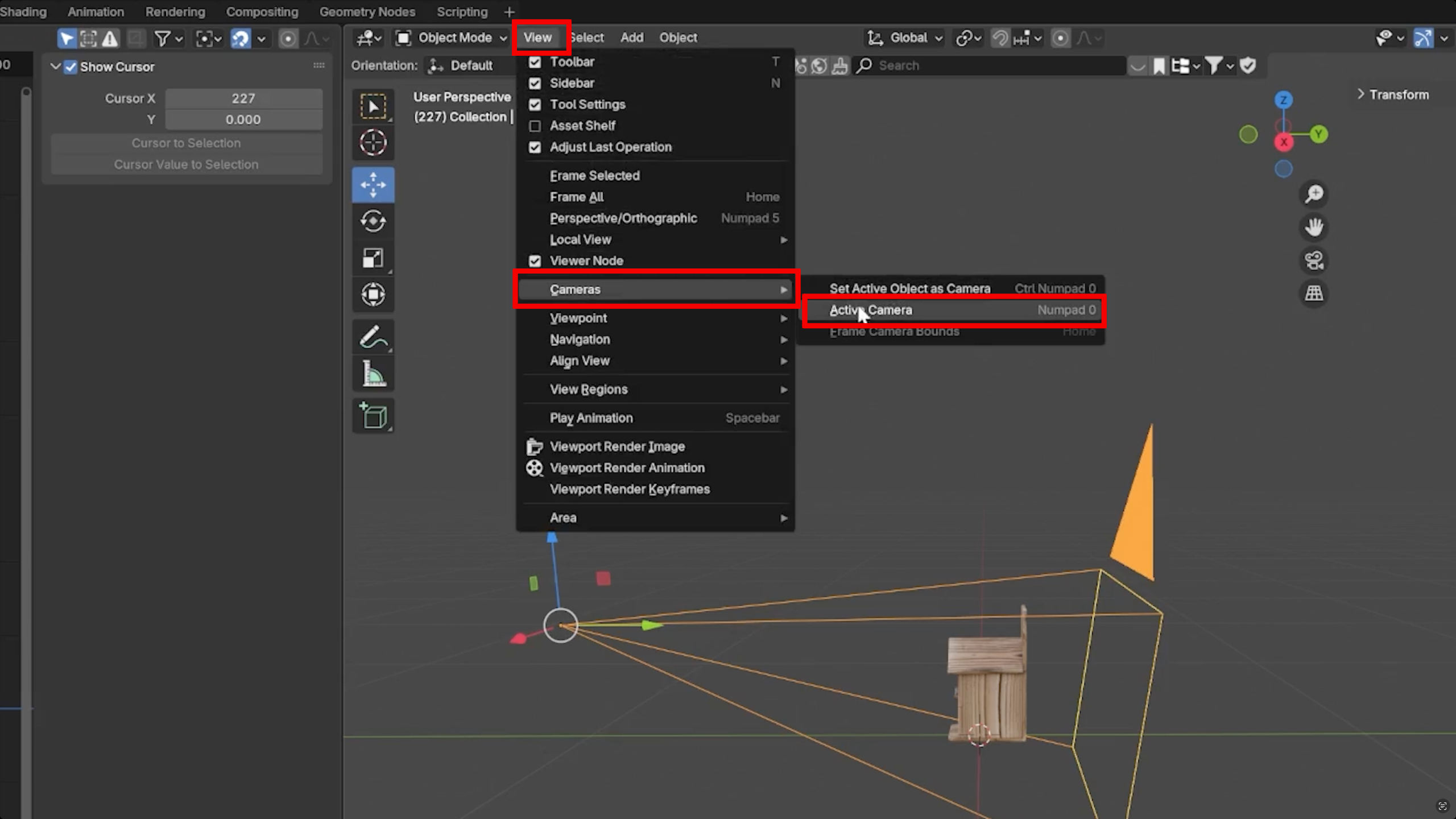 Preview the camera position
