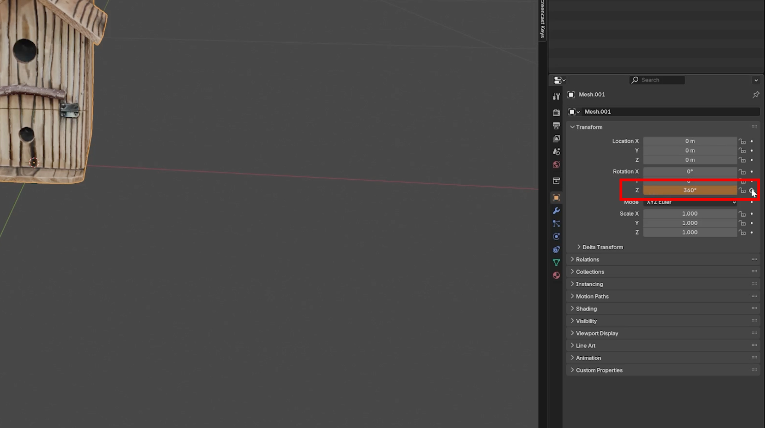 Set the final keyframe