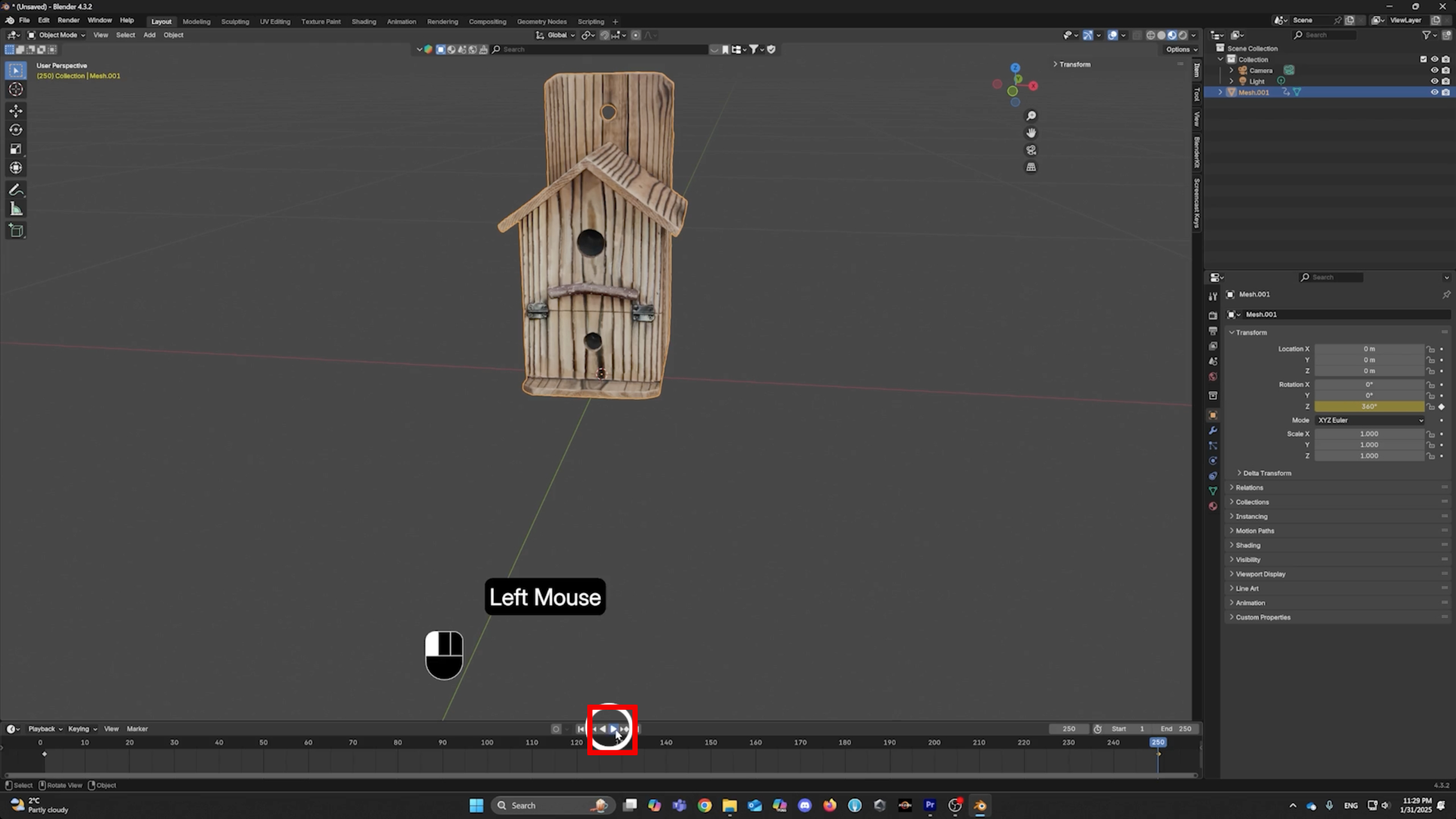 Play to check the model animation