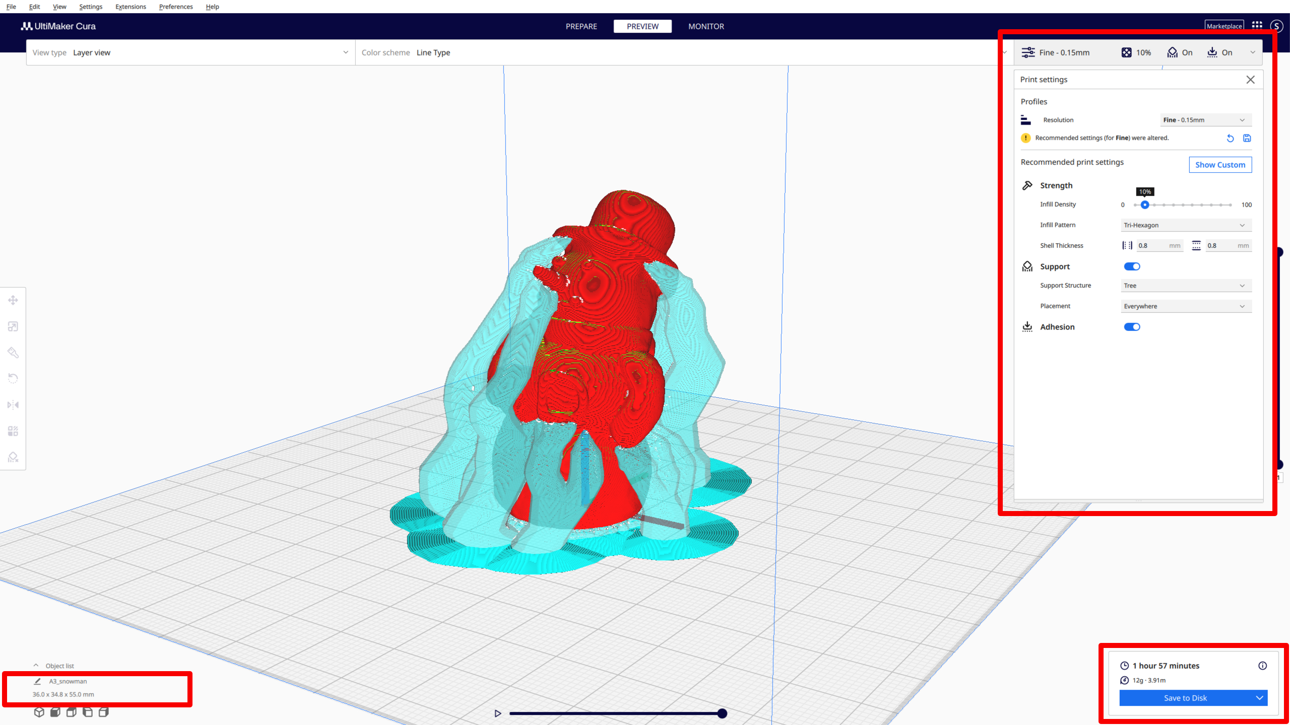 Check the result and save to the disk